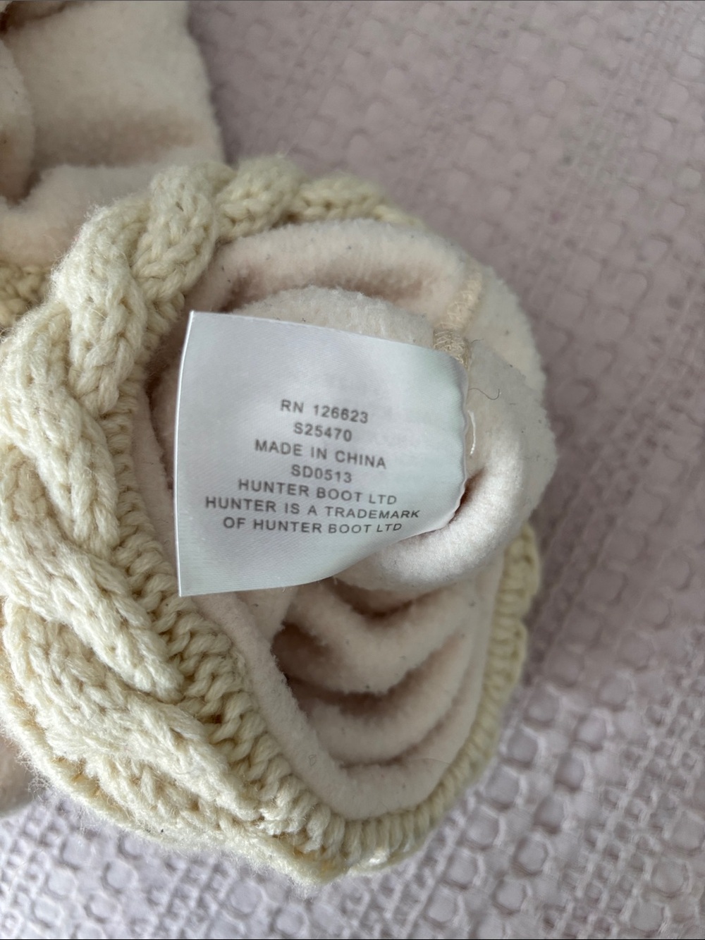 Hunter Cream Knit-Cuff Fleece Boot Liners - Picture 3 of 3